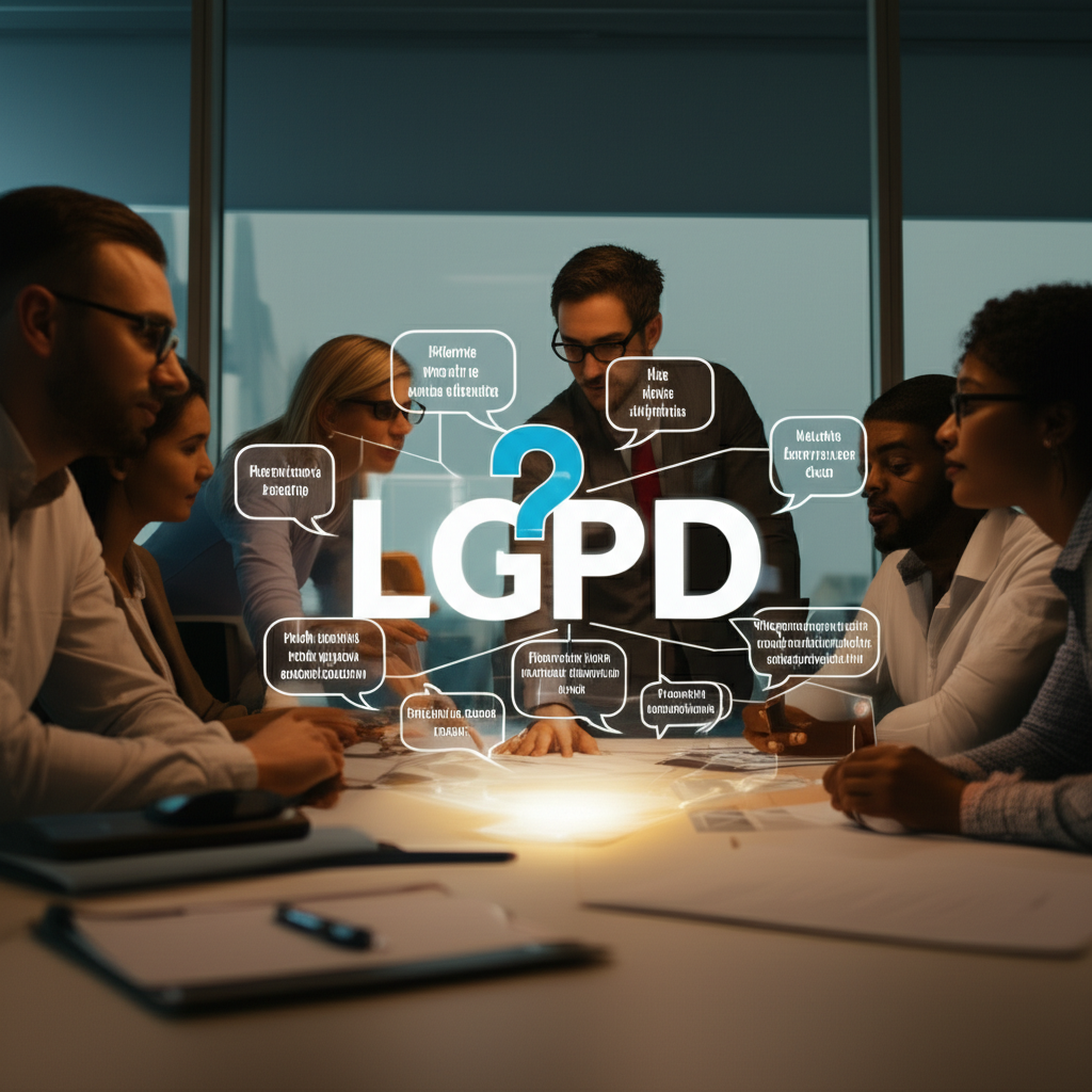 Generate a high-quality, relevant image prompt for an article about: LGPD: 5 Perguntas e Respostas E