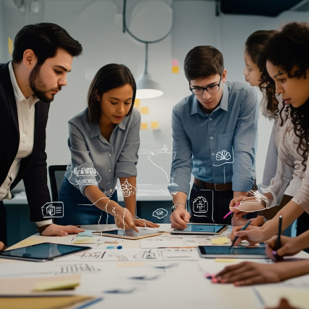 Generate a high-quality, relevant image prompt for an article about: Startups Inovadoras Transformam
