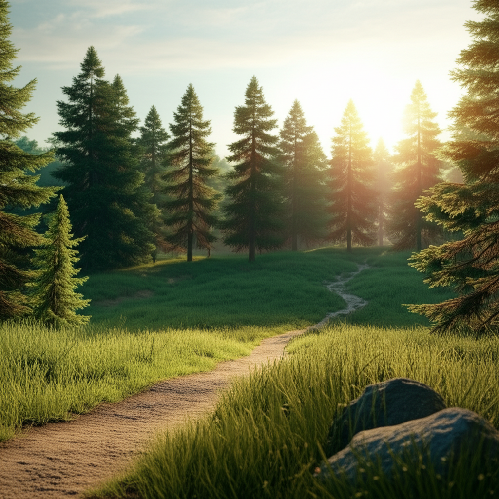 Generate a high-quality, relevant image prompt for an article about: Funerais Verdes: Guia Definitiv